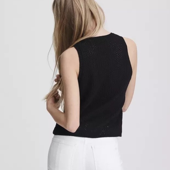 Rag & Bone / JEAN The Atlantis Perforated Tank In Black (101) - Picture 2 of 7